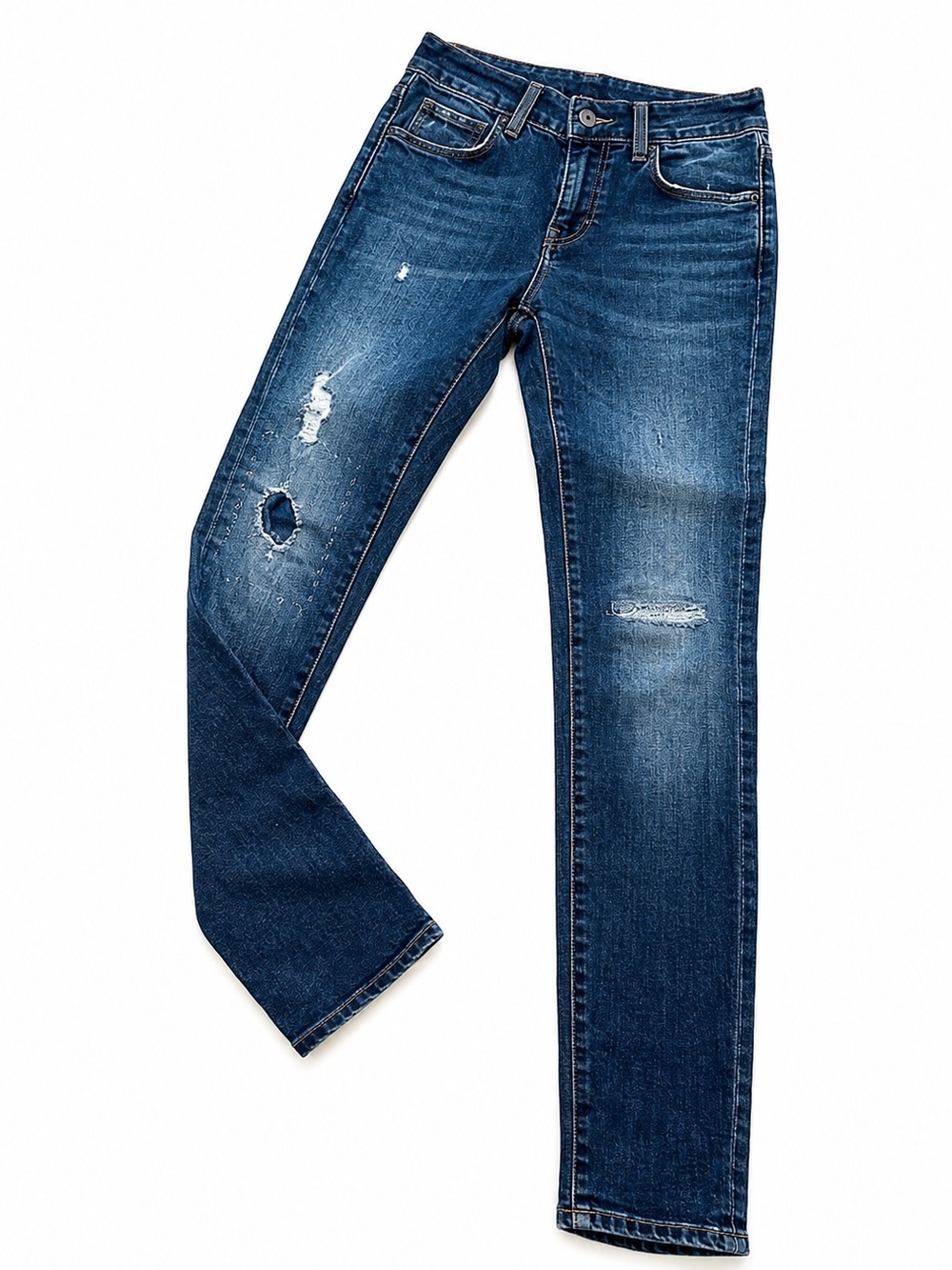PRPS Camaro Mid Rise Skinny Fit Stitch Detail Distressed Japanese Denim EUC 27